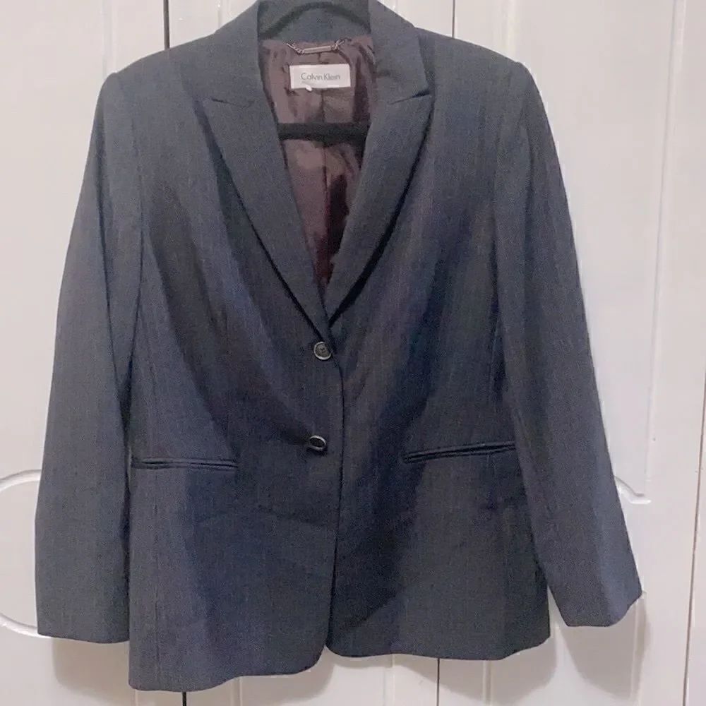 Calvin Klein Gray Blazer size 8